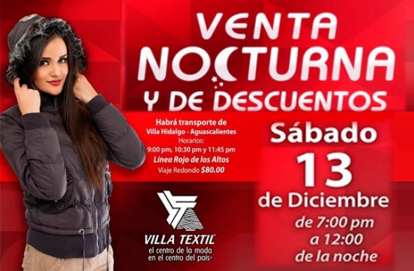 Venta Nocturna y de Descuentos - Sábado 13